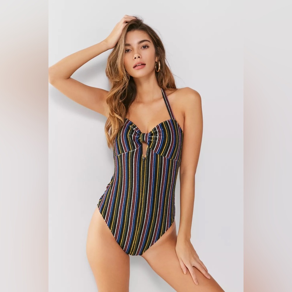 Urban Outfitters Out From Under Tamara Multicolored Striped Bodysuit